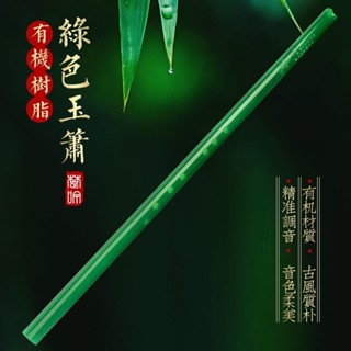 蕭樂器綠色樹脂玉簫洞簫FG八孔通口南簫短簫瀟初學專業級高檔古風 LSGR