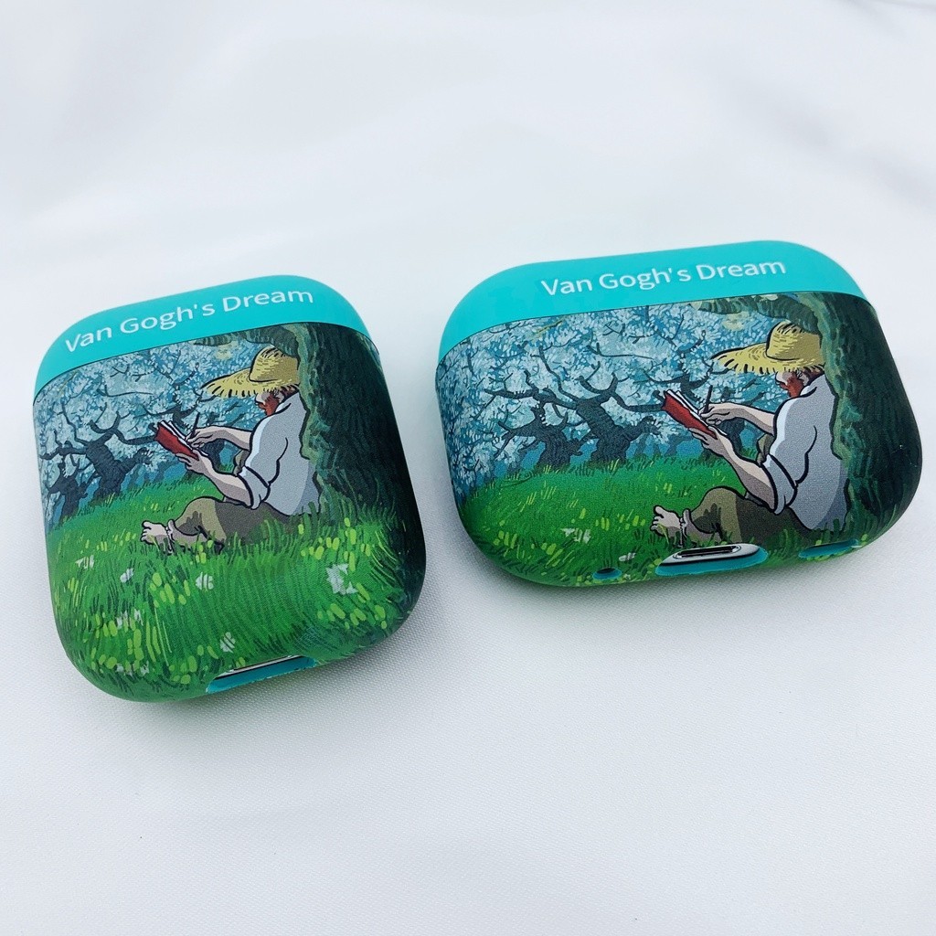 可愛的梵高油畫耳機盒適用於 AirPods 2 1 Pro TPU 保護套充電盒外殼適用於 AirPods 3 2 1