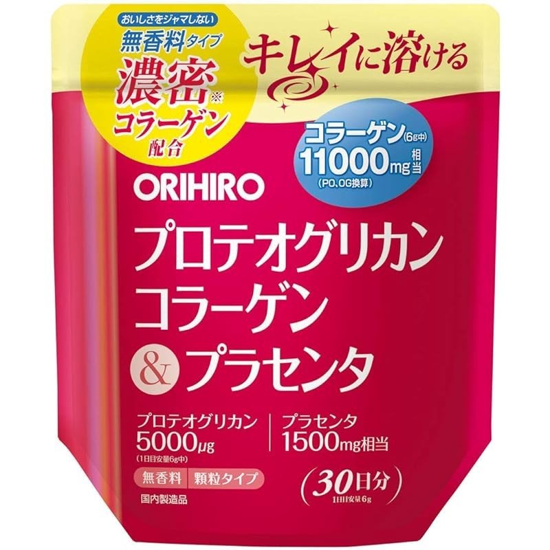 [日本直送]ORIHIRO 蛋白多糖胶原蛋白和胎盘素 180 克 x 4