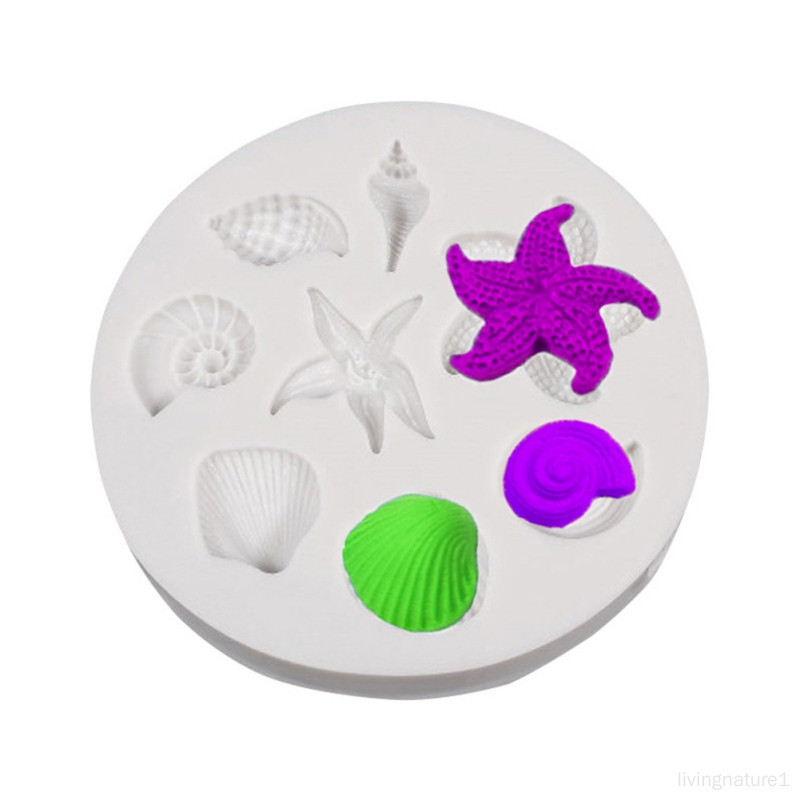 海洋系列 海螺海星海貝殼翻糖矽膠模具 DIY巧克力蛋糕裝飾模具