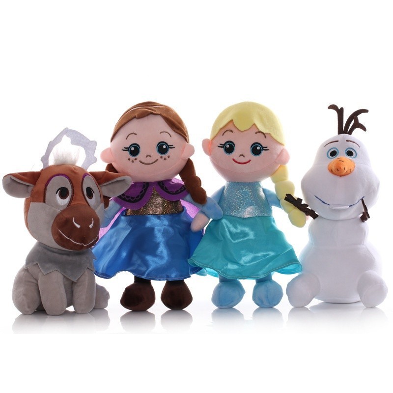 冰雪奇緣冒險毛絨玩具艾莎安娜公主q版公仔雪人8寸抓娃娃