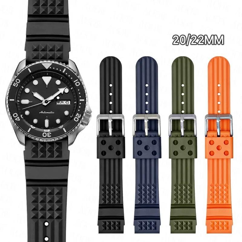 SEIKO 潛水員矽膠錶帶 20 毫米 22 毫米男士運動防水 TPU 橡膠手鍊通用錶帶適用於精工水鬼公民手錶配件