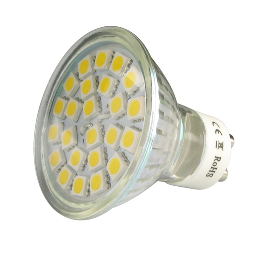 10x GU10 3W 24SMD 5050/1WMR16 LED 射燈燈泡日白燈