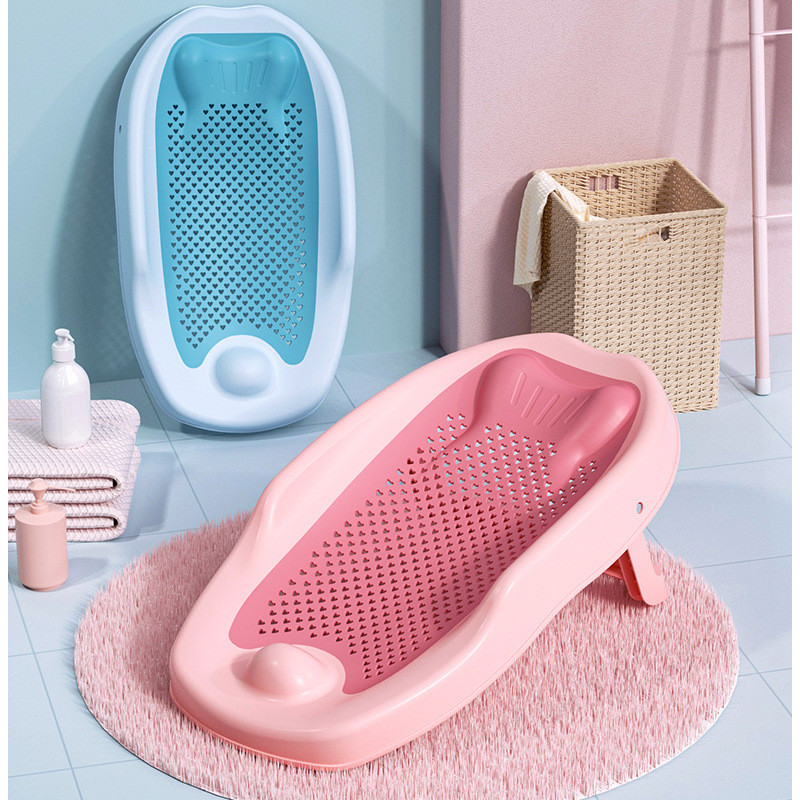 嬰兒洗澡神器可坐躺寶寶躺託支架防滑墊浴盆浴網浴床浴架新生兒2個起批