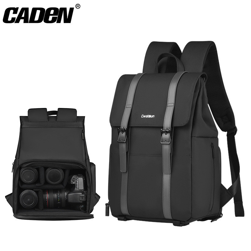 CADeN卡登休閒通勤相機背包 戶外防水雙肩背包單眼側取男女攝影包