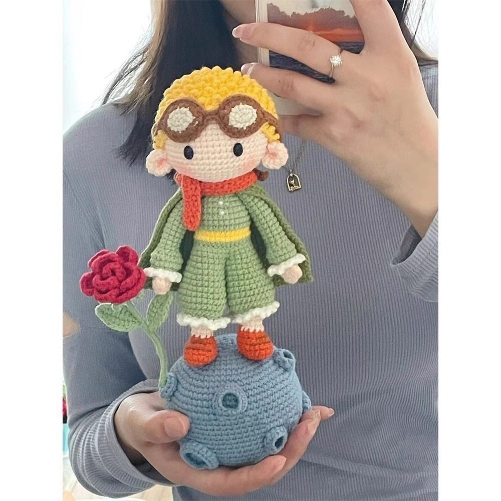 小王子與他的玫瑰 編織diy材料包 毛線鉤針 可愛娃娃手工自製送禮物