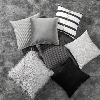 家居用品抱枕套北歐風組合灰色布藝裝飾床頭靠墊靠背套