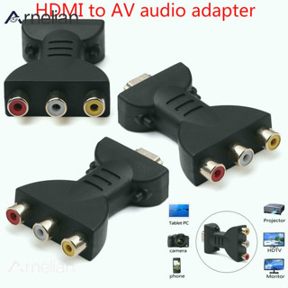 Arnelian HDMI 兼容鍍金轉 AV 音頻適配器 HDMI 兼容轉 VGA 分配器,適用於 HDTV DVD 投