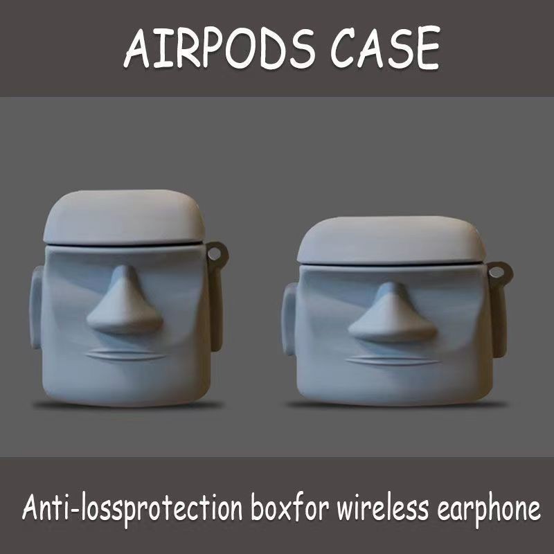 石頭人AirPodspro2代蘋果藍牙耳機套AirPods2/3代保護套五代軟殼