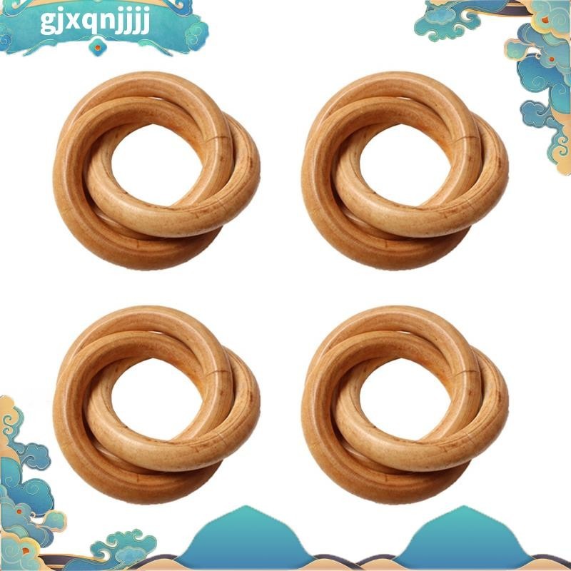 4 件裝木製餐巾環,用於花邊餐巾扣的木圈,用於農舍、婚禮、餐桌裝飾的餐巾環架 gjxqnjjjj