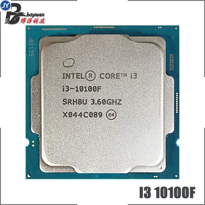 英特爾酷睿 i3-10100F i3 10100F 3.6 GHz 4 核 8 線程 CPU 處理器 L2 = 1M L