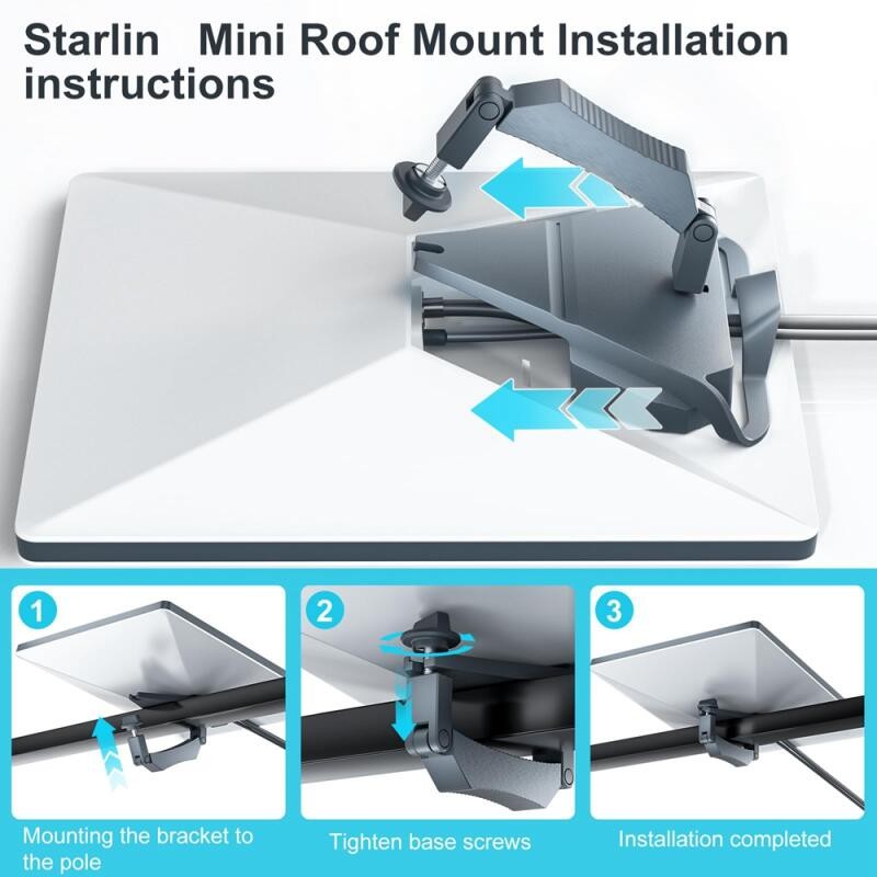 適用於 Starlink Mini 的 Starlink 迷你防盜車頂支架的 Starlink 迷你防盜車頂支架安裝套件
