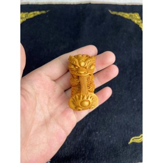 🚀臺灣出貨🚀A17黃楊木手工立體雕刻祥龍吐瑞精雕盤龍祥雲如意古法貔貅手把件