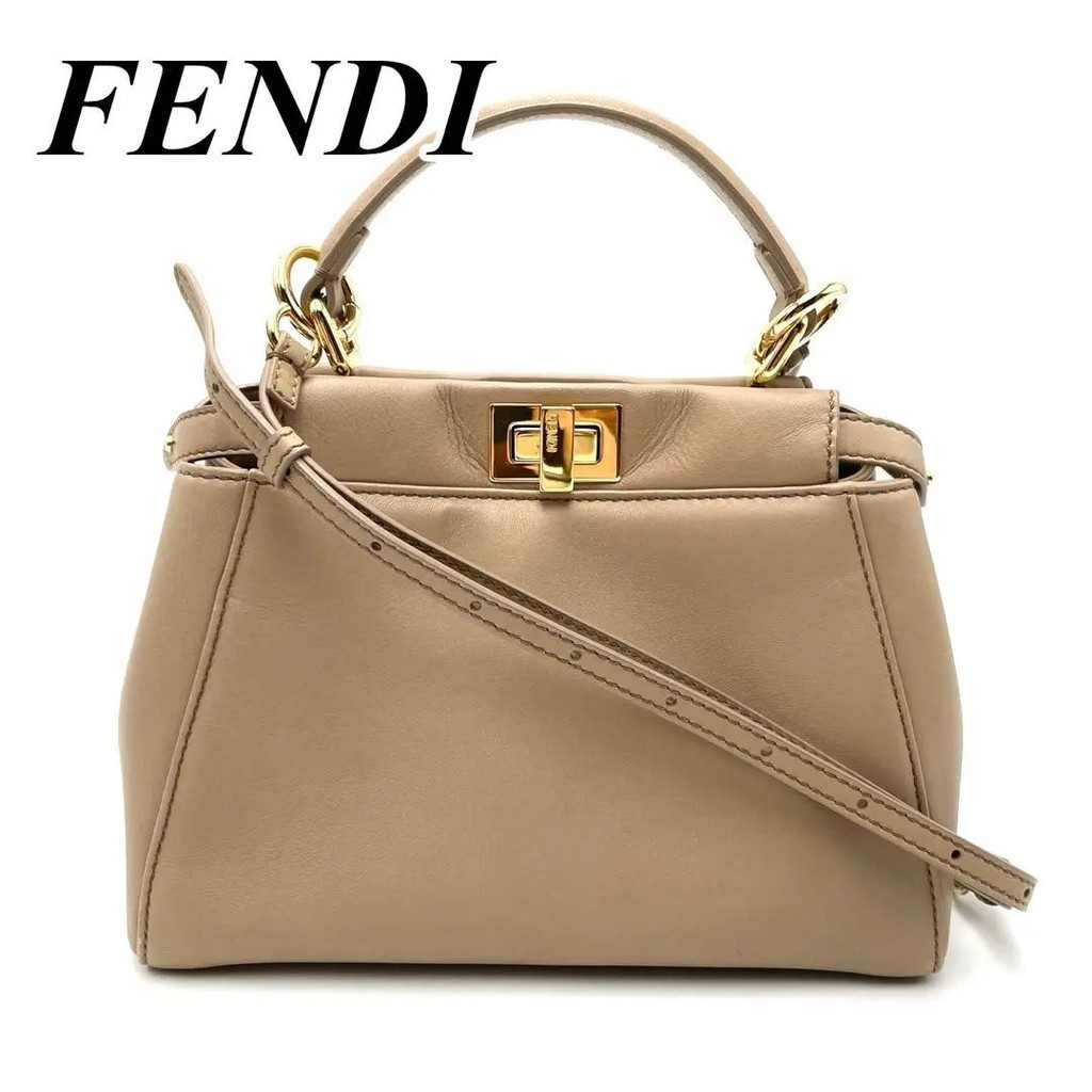 FENDI 芬迪 手提包 Peekaboo 灰色 2way 迷你 日本直送 二手