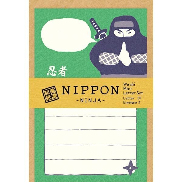 日本 Wa-Life Nippon 系列 迷你信封信紙組/ 忍者 eslite誠品