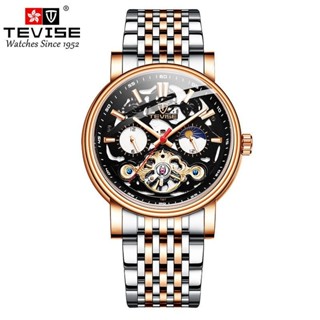【現貨秒發】瑞士手錶TEVISE新款男士手錶鏤空男表星辰陀飛輪手錶夜光機械錶 XIIQ