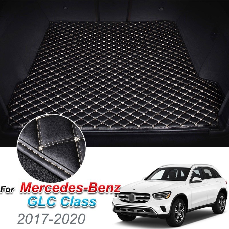 梅賽德斯-奔馳 GLC 級 2017-2021 款定制皮革汽車後備箱墊後行李箱地板墊托盤地毯貨物襯墊配件