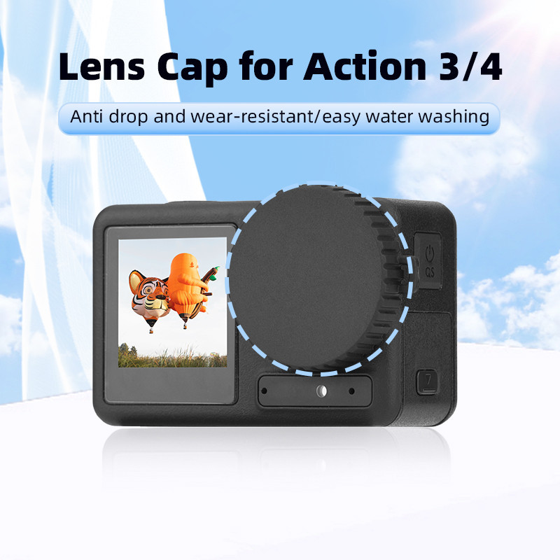 兼容 DJI OSMO ACTION4 鏡頭蓋 ACTION3 運動相機矽膠保護套配件