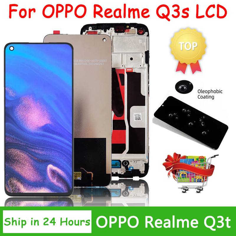 6.6 英寸 AAA 質量適用於 OPPO Realme Q3s Q3t LCD Q3 s Q3 T 顯示屏觸摸屏更換數