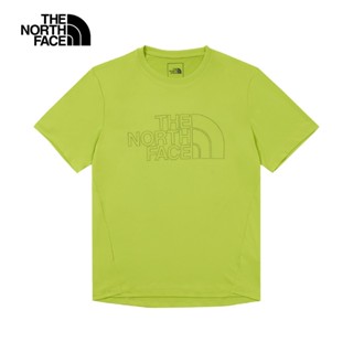 The North Face北面男款綠色吸濕排汗防曬舒適透氣休閒短袖T恤｜87VZPIZ