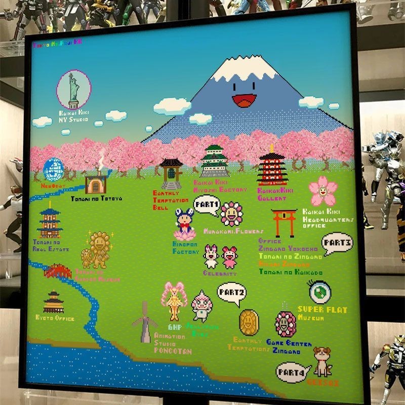 【仟象映畫】富士山裝飾畫NFT像素潮流藝術版畫櫻花國圖案臥室客廳牆面掛畫