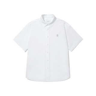 [COVERNAT] 男女同款舒適純棉復古短袖襯衫（白色）[H8]