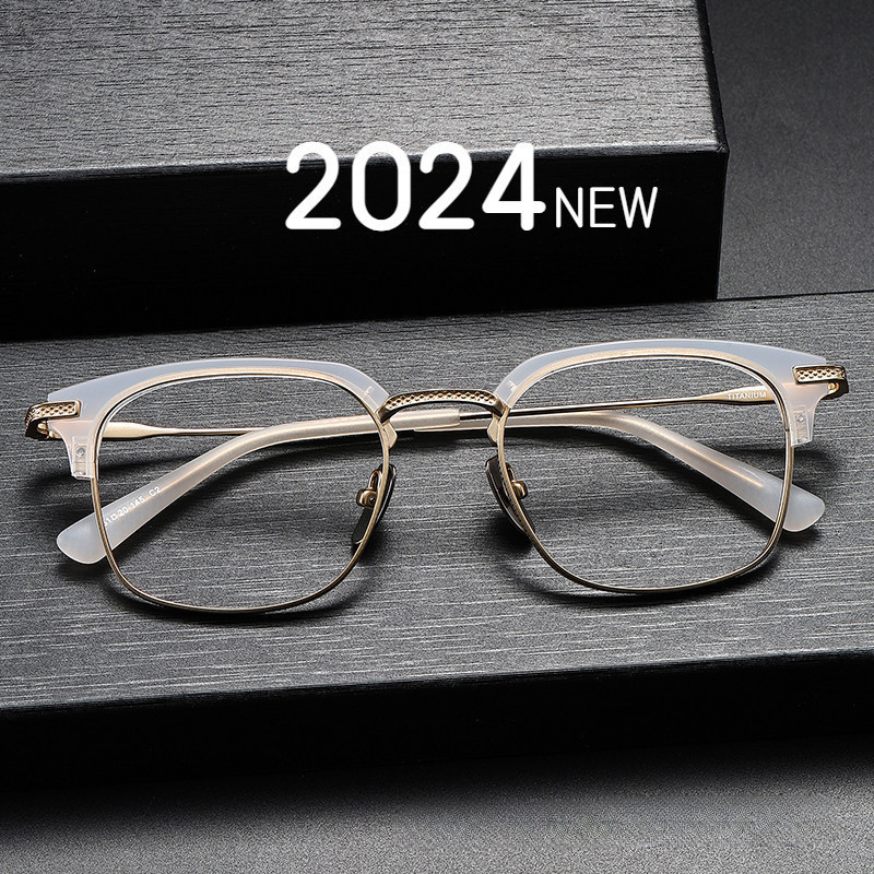 【Ti鈦眼鏡】TD2080板材眉毛眼鏡框 時尚高品質 可配近視度數 純鈦眼鏡架