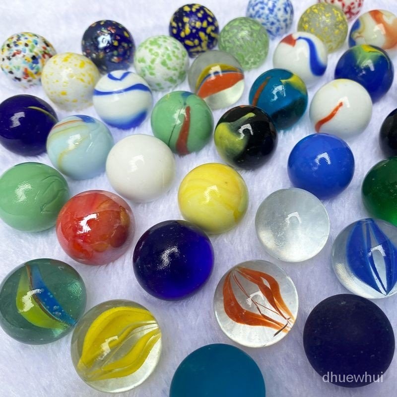 【低價清倉】25MM素色玻璃球七彩彈珠魚缸綠植花盆裝飾兒童玩具彈珠懷舊溜溜球