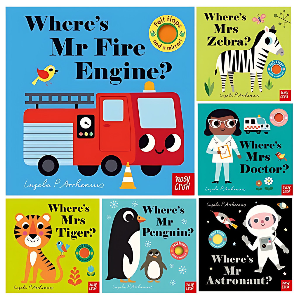 Where's Mr Astronaut / Tiger / Zebra / Penguin / Fire Engine / Doctor? (Felt Flaps)(共6本)(硬頁書)/Ingela P Arrhenius【三民網路書店】