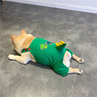 臺灣出貨☆寵物衣服 狗狗背帶褲 可愛狗狗連體服 法國鬥牛犬服 恐龍衣服 小型犬 八巴哥 柯基 英鬥 帶扣衣服