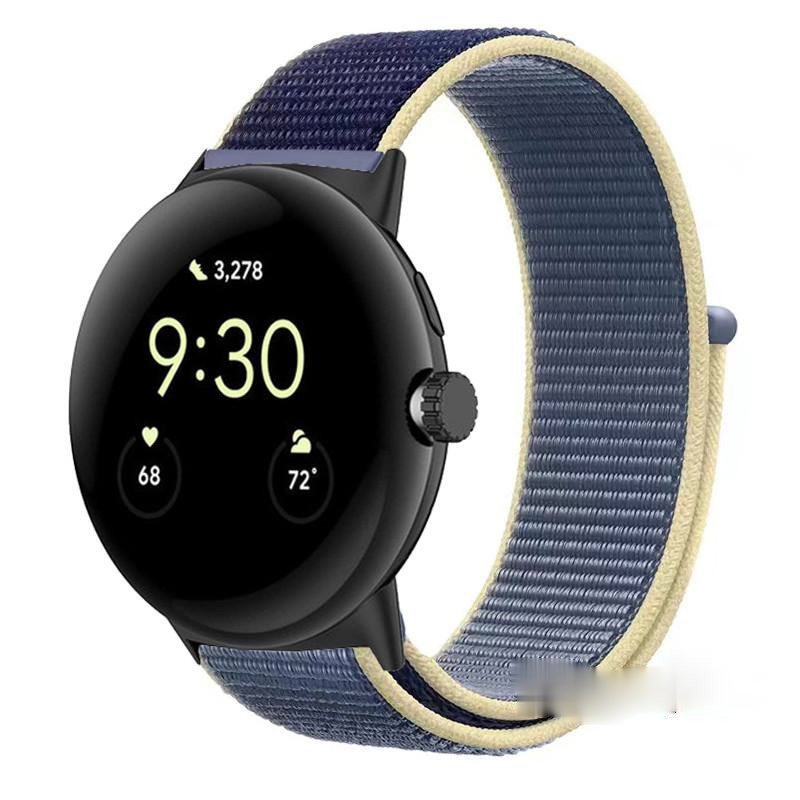 適用於 Google Pixel Watch 2 1代 智慧手錶錶帶 尼龍 魔術貼 錶鏈 谷歌手錶2 錶帶 尼龍錶帶