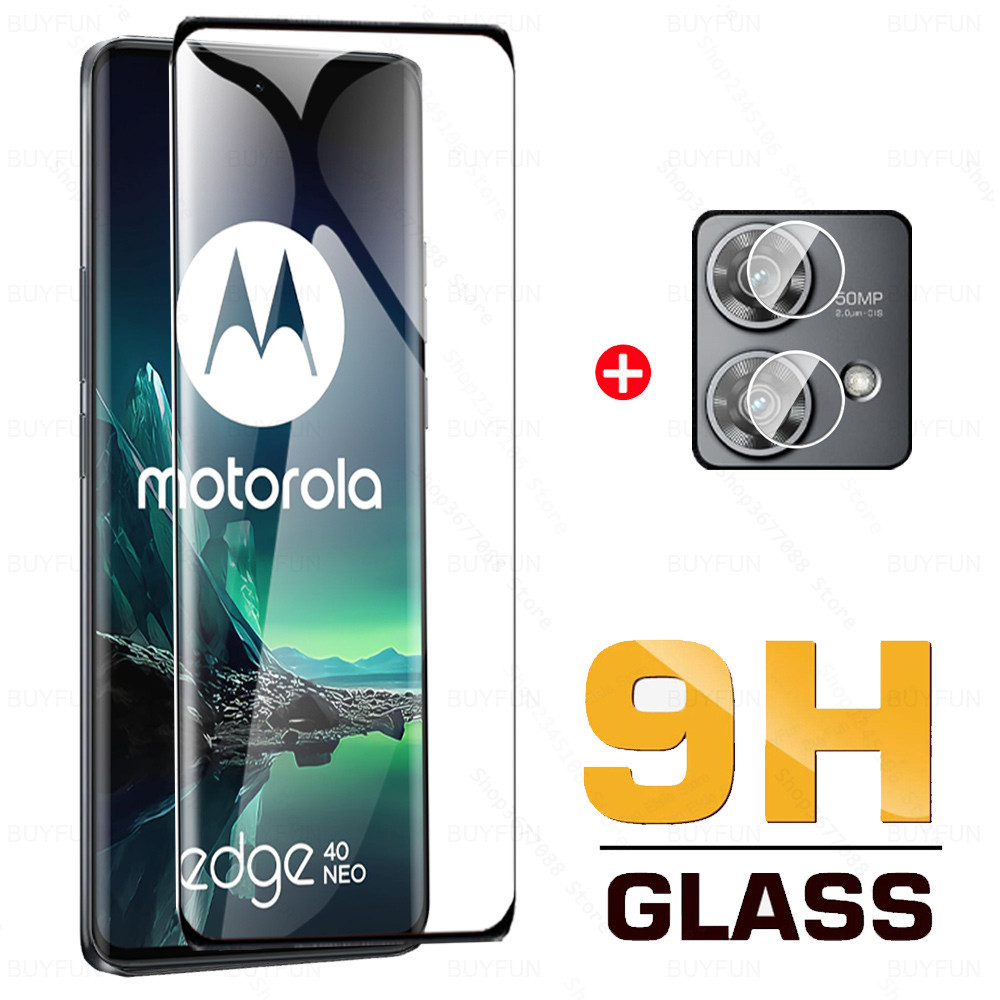 MOTOROLA 9h 曲面玻璃適用於摩托羅拉 Edge 40 Neo 40Neo 鋼化玻璃 Moto Rola Edg