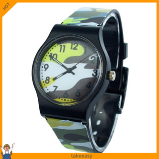 休閒兒童兒童圓形錶盤塑料錶帶模擬石英腕錶