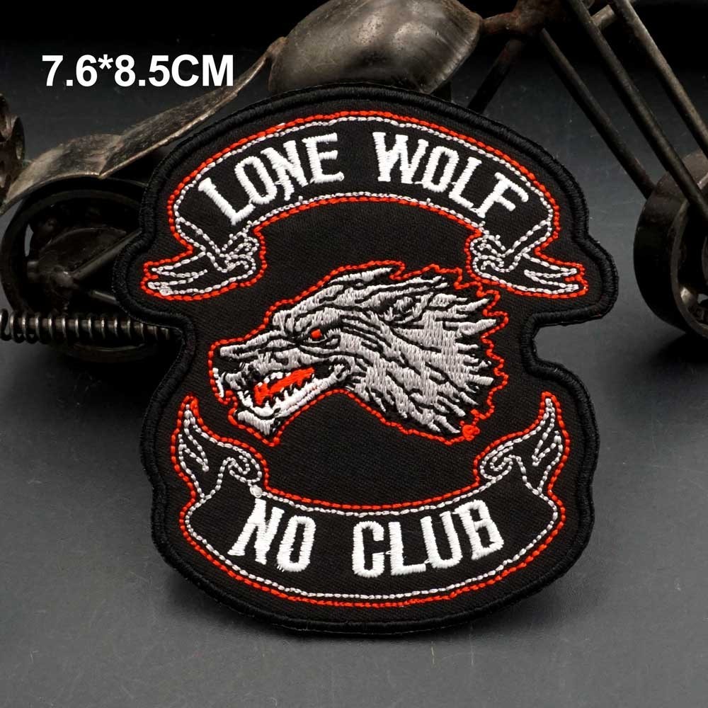 【定制】AQ Lone wolf no club 3D 刺繡魔術貼補丁/徽章/臂章/徽章裝飾夾克牛仔褲背包帽