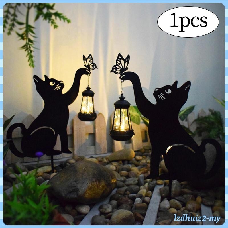 [LzdhuizbcMY] 55cm 燈籠黑貓公仔多功能堅固節能可愛花園樁燈景觀裝飾