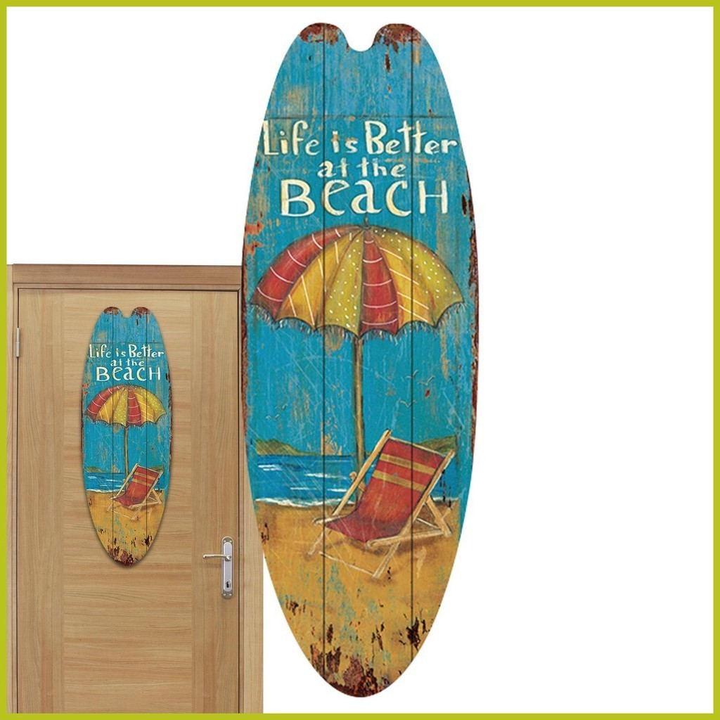 衝浪板藝術牆裝飾木製衝浪藝術牆裝飾夏季夏威夷風格門裝飾裝飾 sehtw sehtw