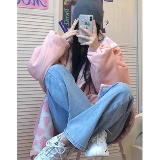 🌟Lovely愛出貨🌟【兩件套】雙面穿棉服棉衣羊羔毛絨外套+直筒牛仔褲秋冬套裝女潮