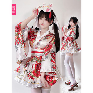 日本正裝 古早和服 夏日和風印花改良浴袍和服 女士套裝 cosplay 服裝