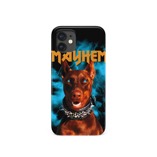 小眾地獄惡犬閃電嘻哈搖滾杜賓犬美式插畫潮流適用於蘋果IPhoneXs/XR/11/12/13/14promax菲林手機殼