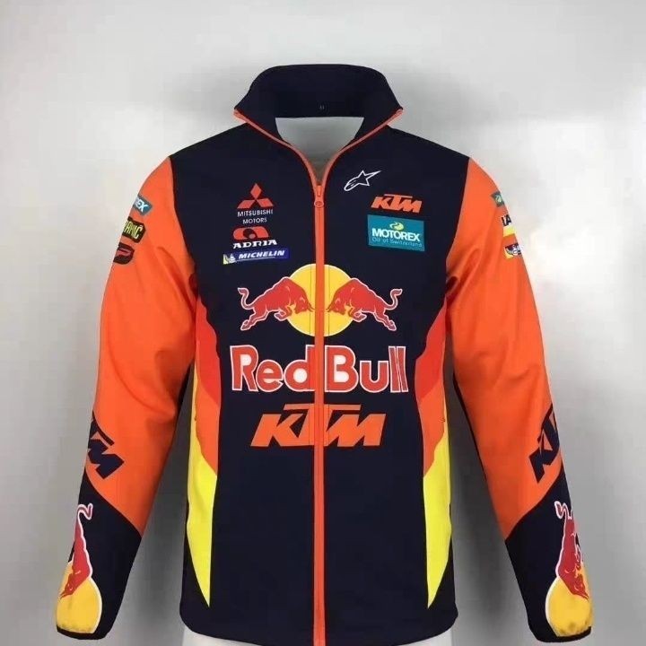 Redbull KTM騎行服 F1賽車服 機車拉鍊大學T 男士越野外套 騎行防風外套 機車大學T 機車夾克