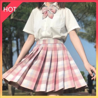 特惠🔥甜美日系JK【小椿格裙套裝】jk制服 百褶裙 日系格裙 格子裙 短款上衣 學院風 學生水手服 夏季短裙可愛風萌款