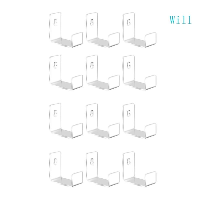 Will 12 件壁掛式唱片架乙烯基展示架透明存儲相冊書架
