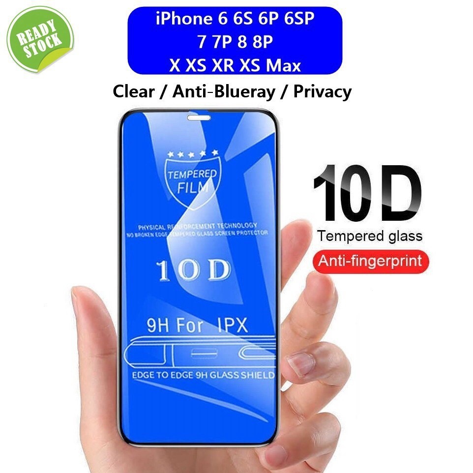10d 鋼化玻璃全覆蓋屏幕保護膜透明/防藍光適用於 iPhone 11 pro max ZWMB ICET