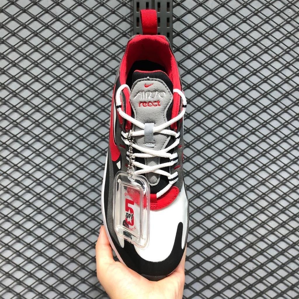 Readystock NK Air Max 270 react 黑/白-鐵灰-大學紅 CI3866-002 跑鞋