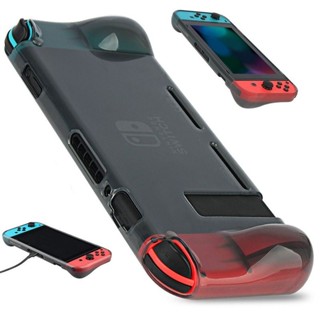 TATA 任天堂switch遊戲機配件TPU透明軟套ns一體tpu帶握把保護套 殼多色