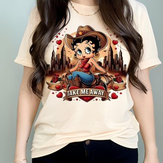 Betty Boop 上衣女夏季 Y2K T 恤女孩漫畫服裝