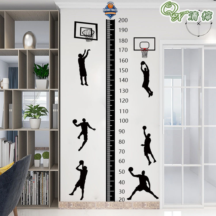 現貨速發🔥清檸🔥  2M成人身高籃球身高貼 壁貼 壁紙 牆壁貼 牆貼 門貼