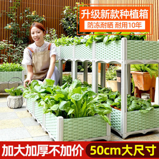 種菜盆 家庭陽台蔬菜種植箱 長方形樓頂家用種植盆 花槽 簡約大號花盆