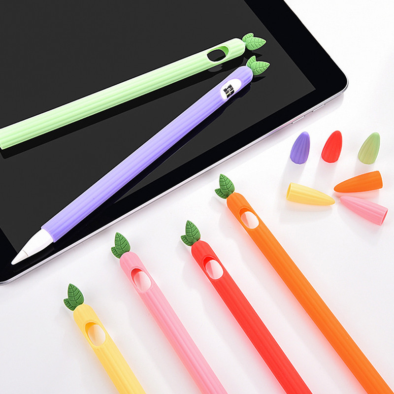 可愛的蔬菜矽膠套適用於 Apple Pencil 1 2 筆保護套皮膚保護套筆盒適用於 Apple Pencil 1st