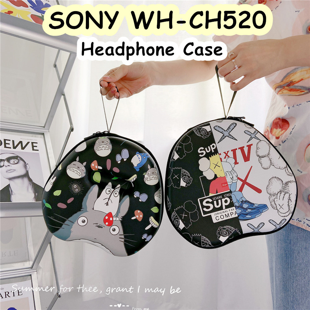 索尼 【潮流正面】適用於SONY Wh-ch520 耳機套卡通創新圖案耳機耳墊收納包外殼盒